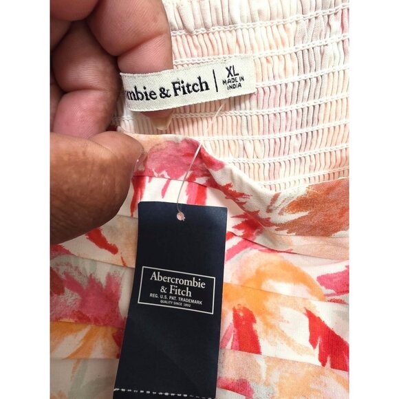 NWT Abercrombie & Fitch Floral Puff Sleeve Mini Dress Size XL - Picture 12 of 13
